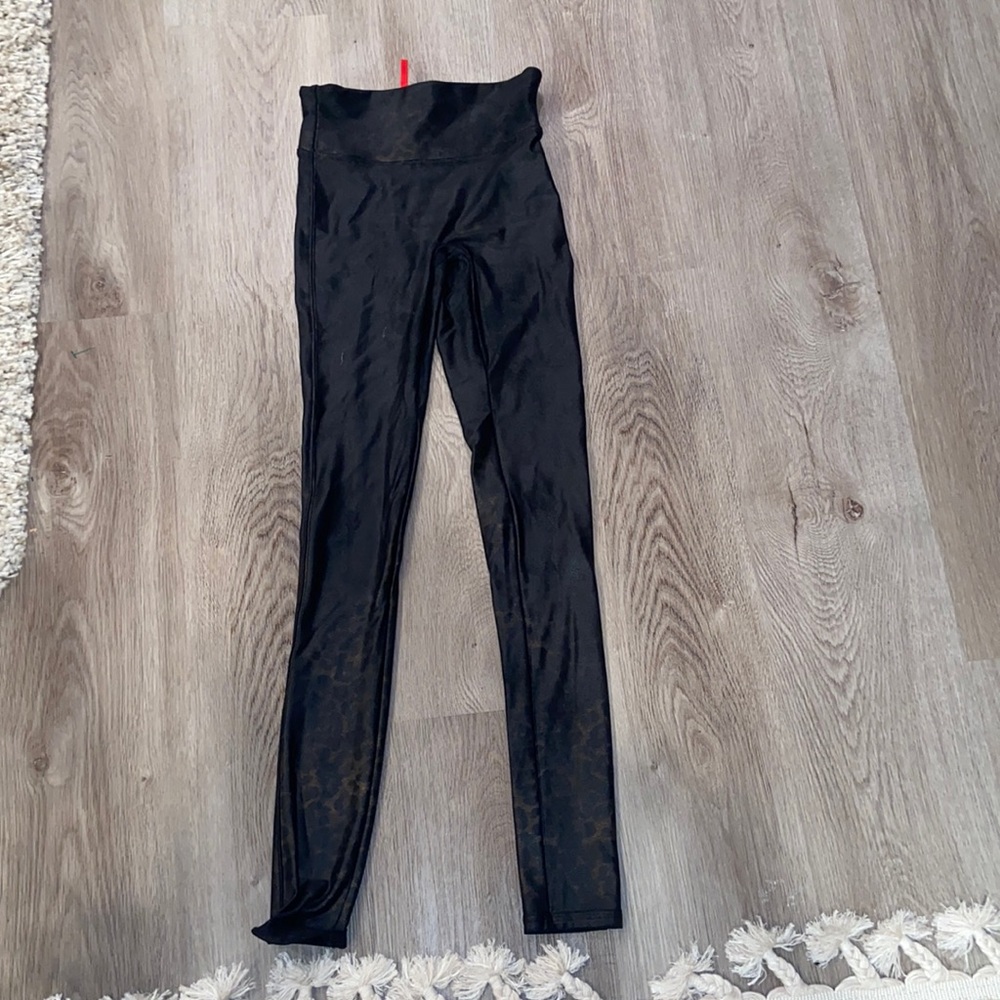 Spanx Black Leopard Print Leggings